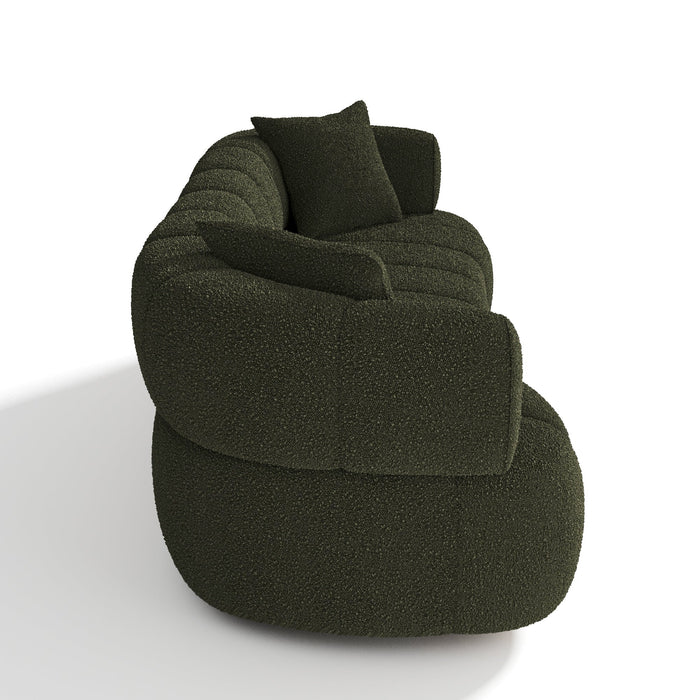 4-zitsbank in kaki bouclette stof