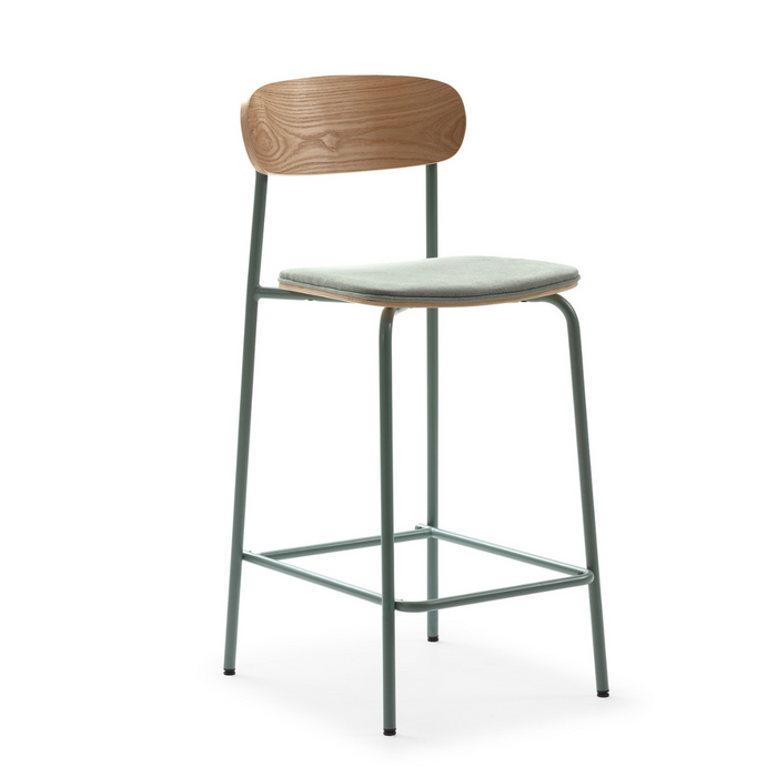 Calicosy - Set 2 barkrukken ADRIANA - H66 cm - Stof - Aquamarijn