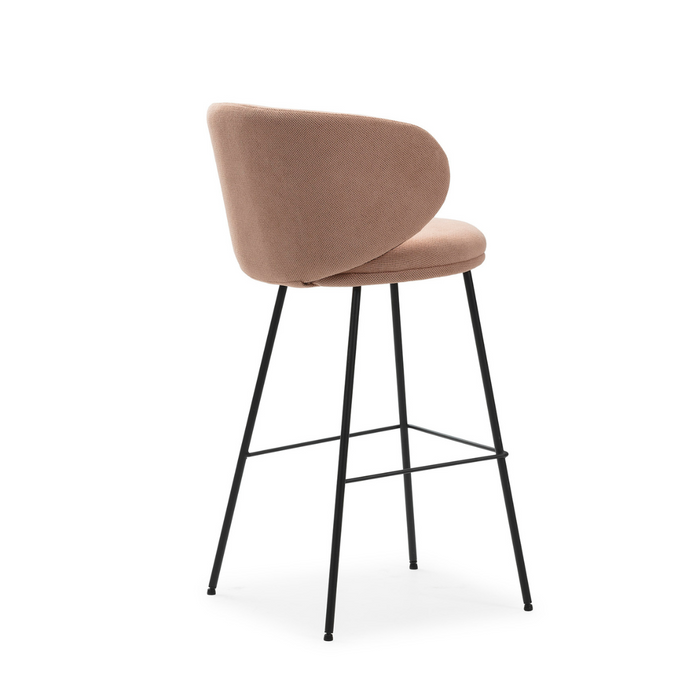 Calicosy - Set van 2 krukken in stof met zwarte RUSH - H65 cm