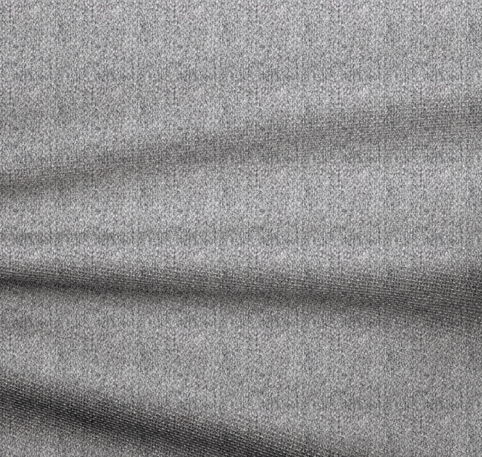 Rechte 5-zitsbank in lichtgrijze geweven stof, 310 cm