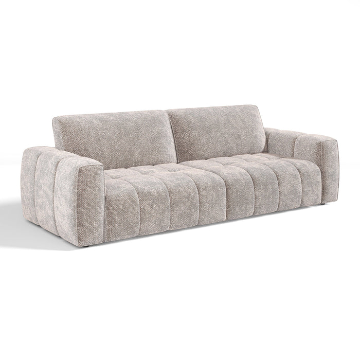 4-zitsbank in beige chenillefluweel