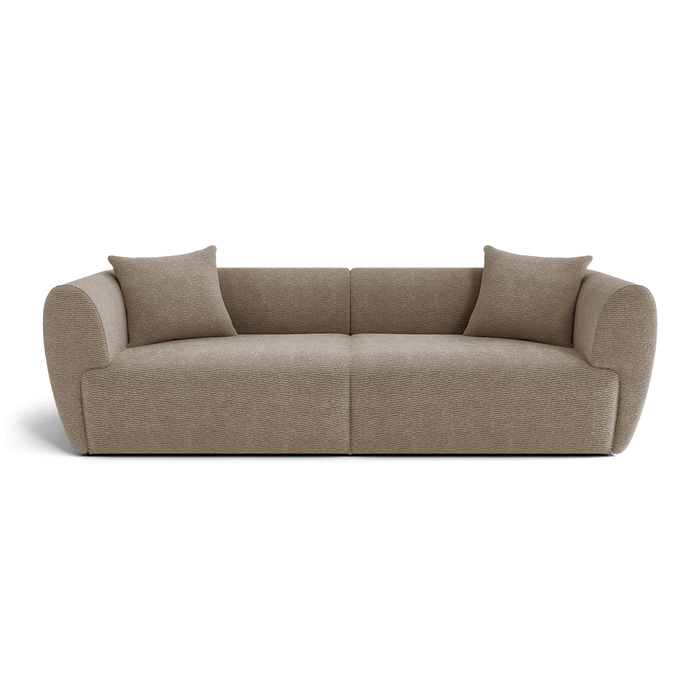 4-zits taupe fluwelen bank met structuur