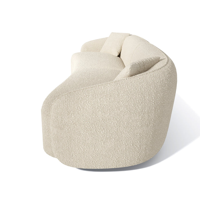 4-zitsbank in crème bouclette stof