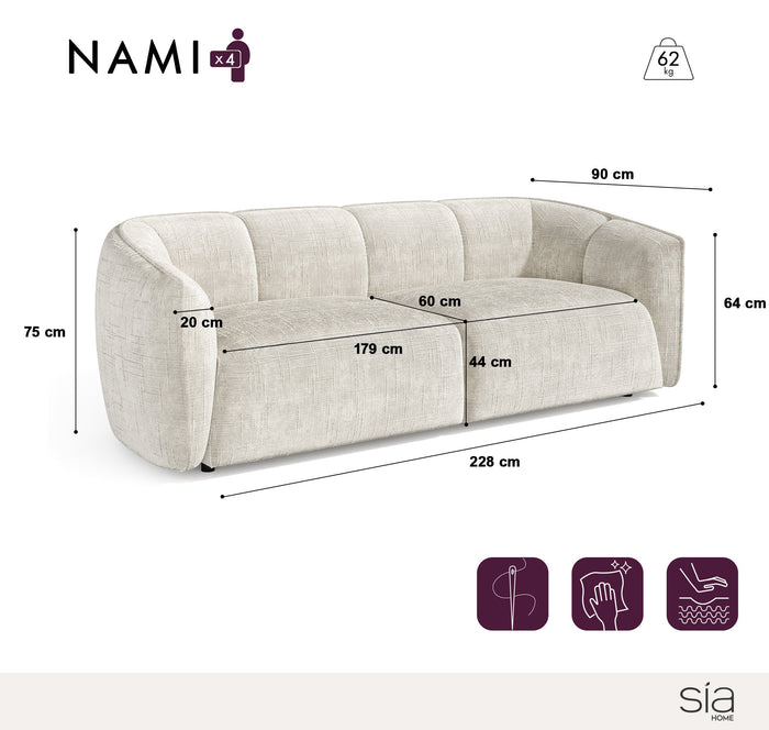 Expresso bruine 4-zits fluwelen bank