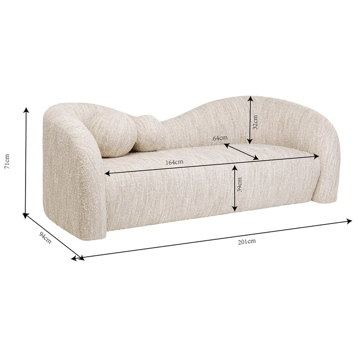 Sofa Livia Melange 2-Zits creme Kare Design