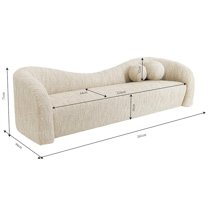 Sofa Livia Melange 3-Zits creme Kare Design