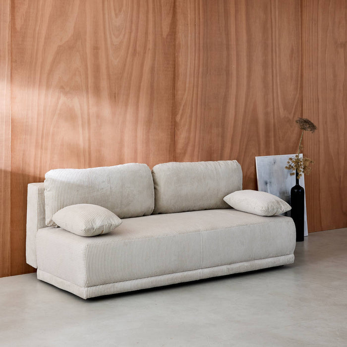 sweeek - Uitklapbare bank 3 zitplaatsen corduroy