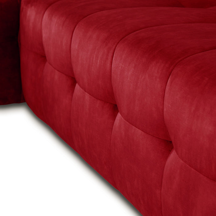 by fonQ Wies 4,5-zits Hoekbank Links - Fluweel - Wijnrood