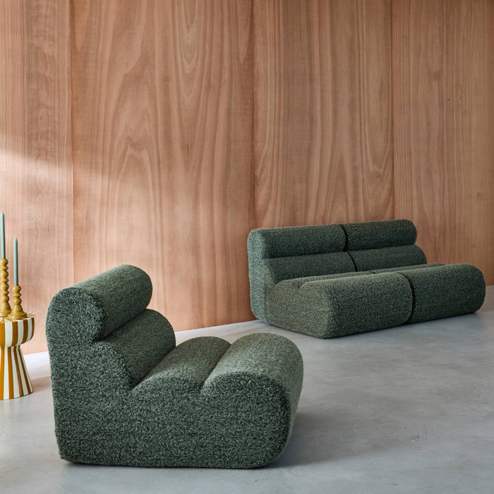 sweeek - Stoffen fauteuils effect alpaca 1 zitplaats (set van 3)