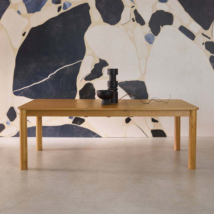 sweeek - Rechthoekige uitschuifbare eettafel van rubberhout en