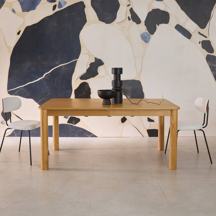 sweeek - Rechthoekige uitschuifbare eettafel van rubberhout en