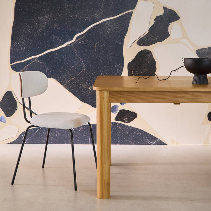 sweeek - Rechthoekige uitschuifbare eettafel van rubberhout en