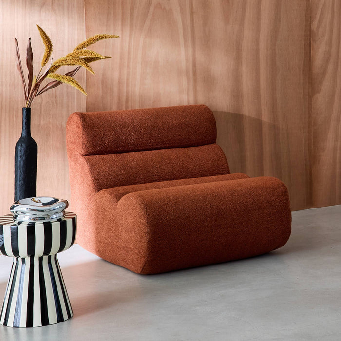 sweeek - Stoffen fauteuil getextureerde bouclé 1 zitplaats