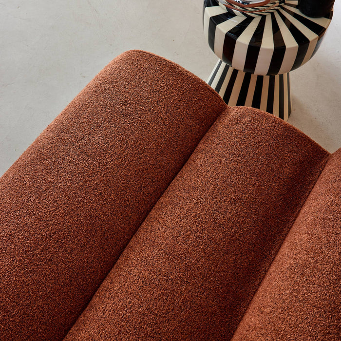 sweeek - Stoffen fauteuil getextureerde bouclé 1 zitplaats