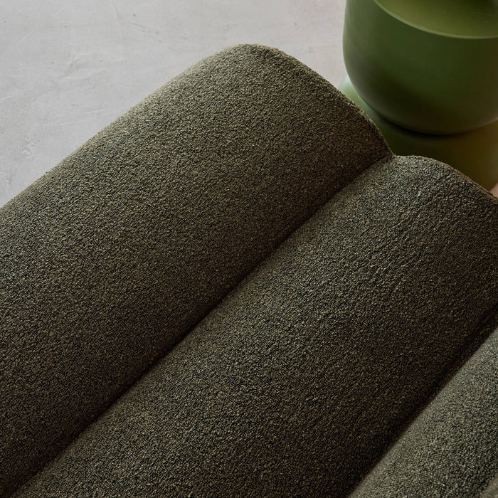 sweeek - Stoffen fauteuil getextureerde bouclé 1 zitplaats