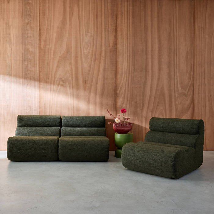 sweeek - Stoffen fauteuils getextureerde bouclé 1 zitplaats (set van