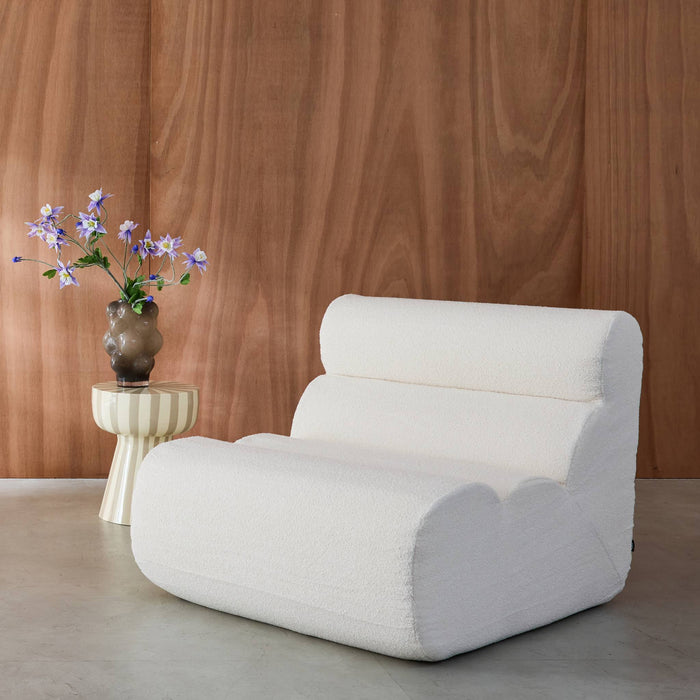 sweeek - Stoffen fauteuil getextureerde bouclé 1 zitplaats