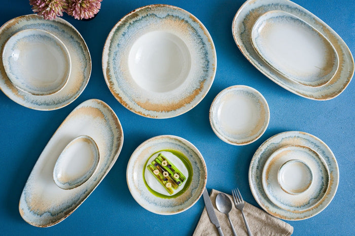 Bonna Pastabord - Knidos - Porselein - 24 cm (400cc) - set van 2