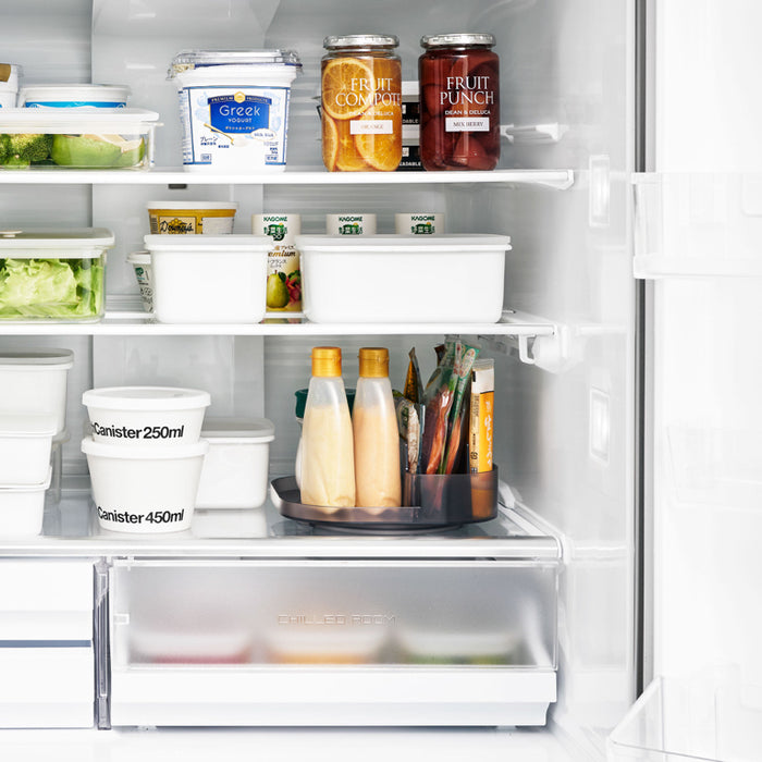 Yamazaki Tower Opbergbakje draaibaar met compartimenten smal - Zwart