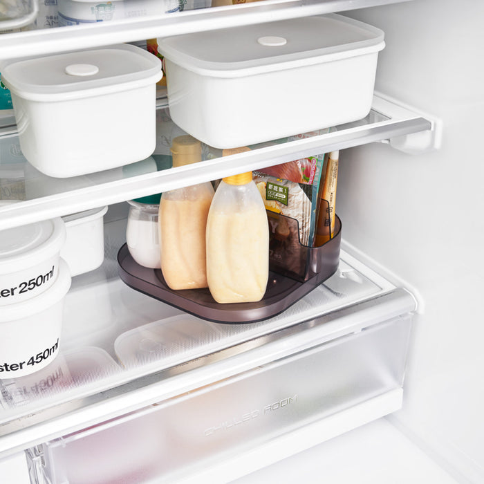 Yamazaki Tower Opbergbakje draaibaar met compartimenten smal - Zwart