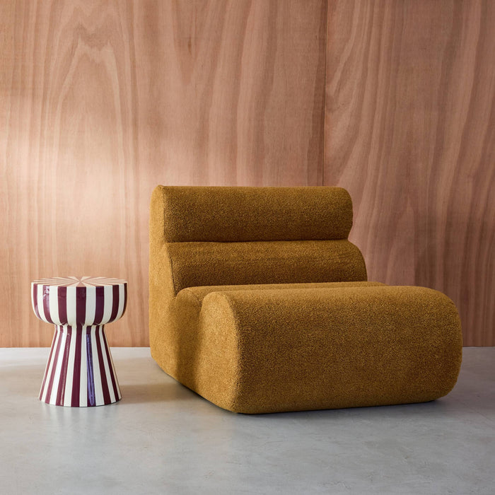 sweeek - Bijzettafel, nachtkastje, geëmailleerd staal gestreept