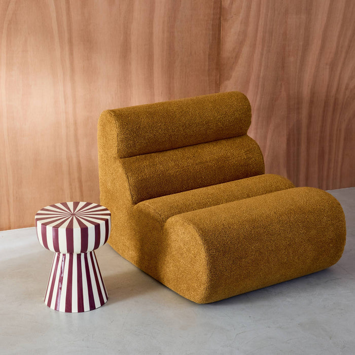 sweeek - Bijzettafel, nachtkastje, geëmailleerd staal gestreept