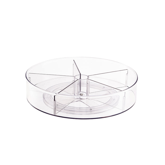 XIVADA Draaiplateau Hoog - Met 5 verdelers - 28 cm - Transparant