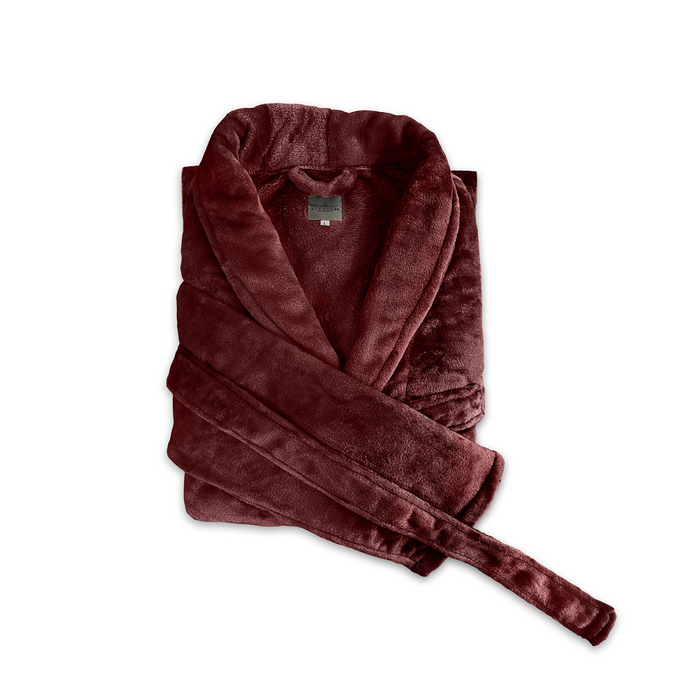 LINNICK Flanel Fleece Badjas Uni - bordeaux