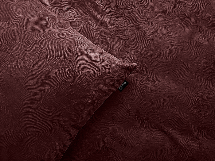 Eleganzzz Dekbedovertrek 3D Embossed Velvet Wave - bordeaux