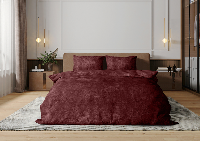 Eleganzzz Dekbedovertrek Flanel Fleece - bordeaux