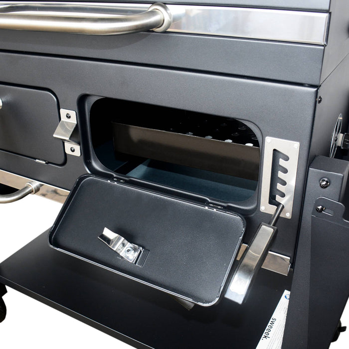 sweeek - Houtskoolbarbecue met zijtafels inklapbaar