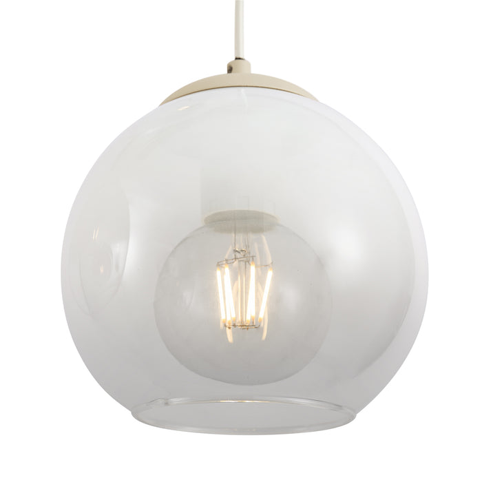 QAZQA Art Deco hanglamp beige met wit glas 7-lichts - Sandra