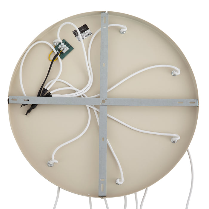 QAZQA Art Deco hanglamp beige met wit glas 7-lichts - Sandra