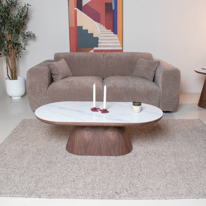 Giga Meubel - Salontafel Alba Walnoot Keramisch 120cm Ovaal