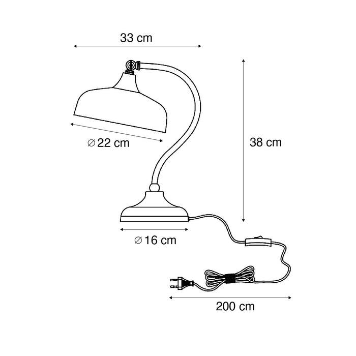 QAZQA Klassieke tafellamp brons met groen opaal glas - Clerk