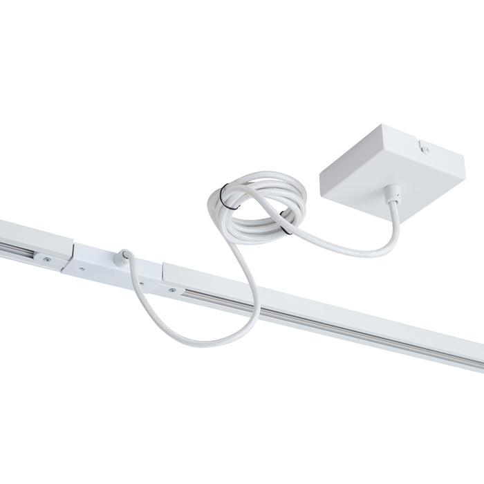 QAZQA I voeding voor 1-fase rail met vierkante bevestigingsplaat wit