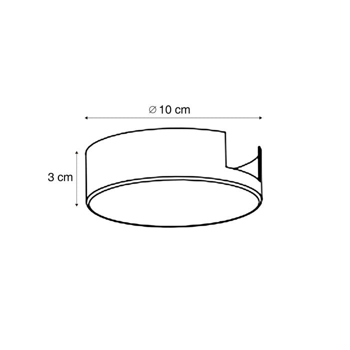 QAZQA Plafondplaat voor 1-fase rail zwart rond - Slimline