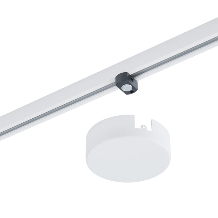 QAZQA Plafondplaat voor 1-fase rail wit rond - Slimline