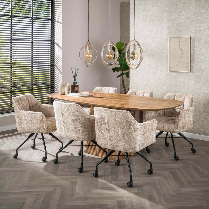 Giga Meubel - Hanglamp Beige - 3-lichts - 130x30x150cm - Turn Around