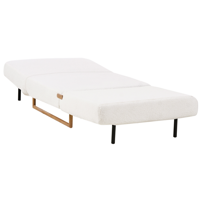 Beliani - JERSLEV - 1-zits slaapbank - Gebroken wit - Bouclé