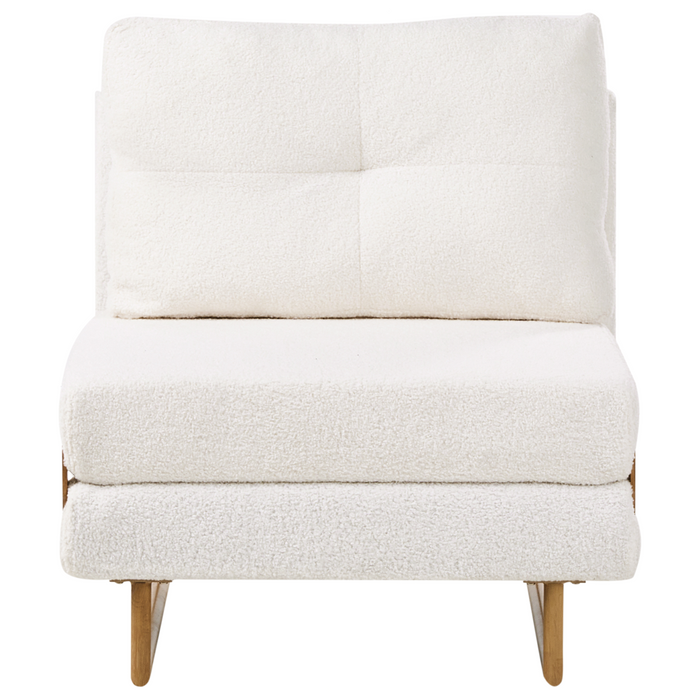 Beliani - JERSLEV - 1-zits slaapbank - Gebroken wit - Bouclé