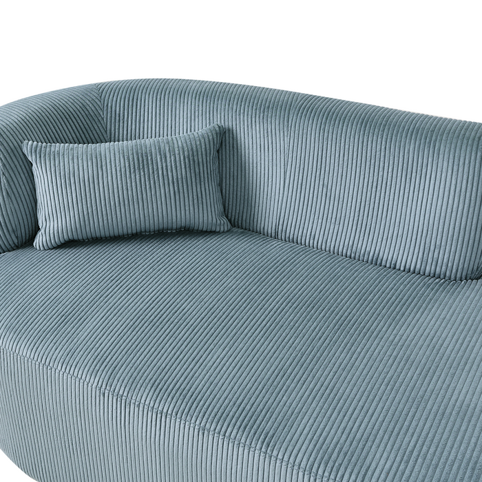 Beliani - VANVEY - Chaise longue - Blauw - Linkszijdig - Corduroy