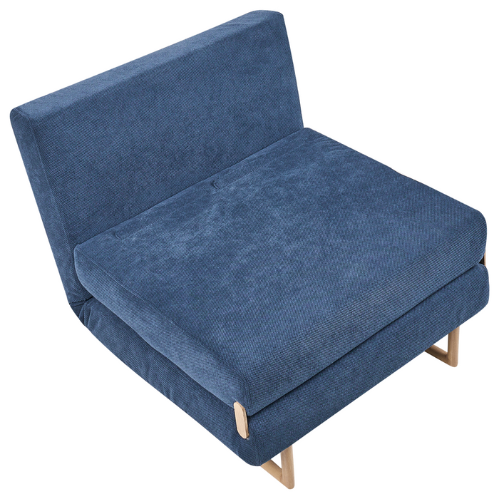 Beliani - JERSLEV - 1-zits slaapbank - Blauw - Polyester