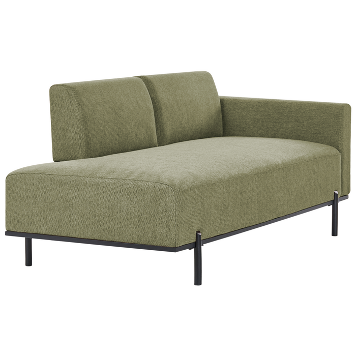 Beliani - SAVASSE - Chaise longue - Groen - Kunstlinnen