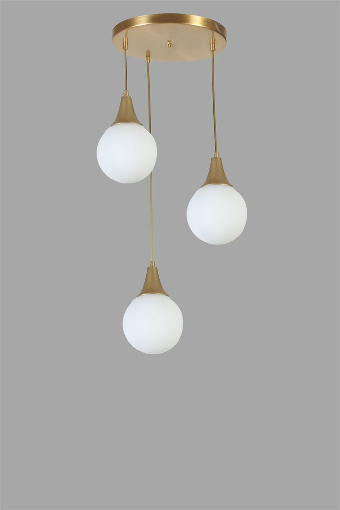 Giga Meubel - Hanglamp Wit|Goud - 3-Lichts - 30x30x70cm - Afra