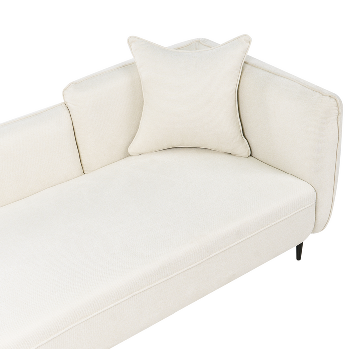 Beliani - CHEVANNES - Chaise longue - Off-white - Rechtszijdig - Stof