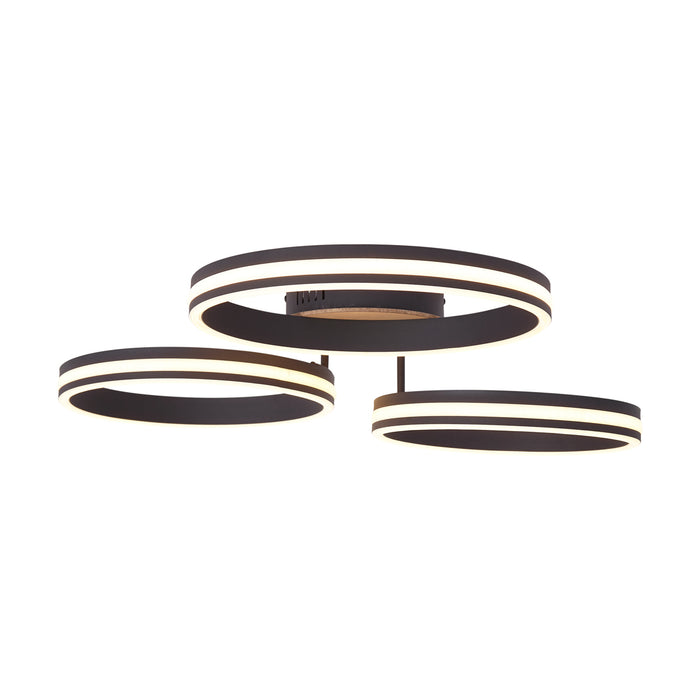 QAZQA Plafondlamp hout incl. LED 3-staps dimbaar 3-lichts - Navara