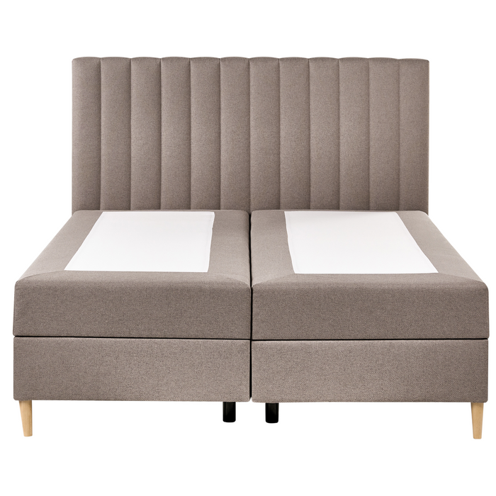 Beliani - OFFICER - Boxspringbed - Taupe - 160 x 200 cm - Polyester