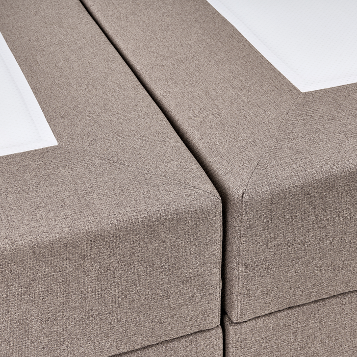 Beliani - OFFICER - Boxspringbed - Taupe - 160 x 200 cm - Polyester