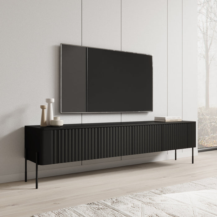 Meubella - Vivi - TV-Meubel - Zwart - 190 cm